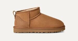 UGG Women's Classic Ultra Mini Platform Boots SZ 8 Suede Leather Chunky Chestnut